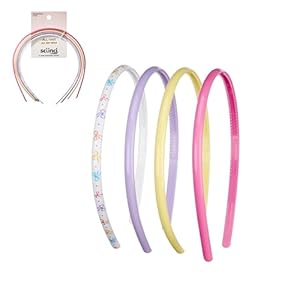 CONAIR Scunci Effortless Beauty Skinny Headband – Diademas de plástico para mujeres y hombres – Accesorios para el cabello para mujer – Tortuga surtidos – 4 unidades