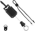 Rétractable CB Titulaire de micros, CB Cintre radio avec D-Ring & Lanyard réglable Snap Durable Clip Mount Mic Enceinte rétractable pour camion hors route Conducteurs Accessoires