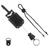 Retractable CB Mic Holder, CB Radio Microphone Hanger with D-Ring & Adjustable Lanyard Durable Snap Clip Mount Mic Retractable Tether for Car Truck Off-Road Vehicle Drivers Accessories