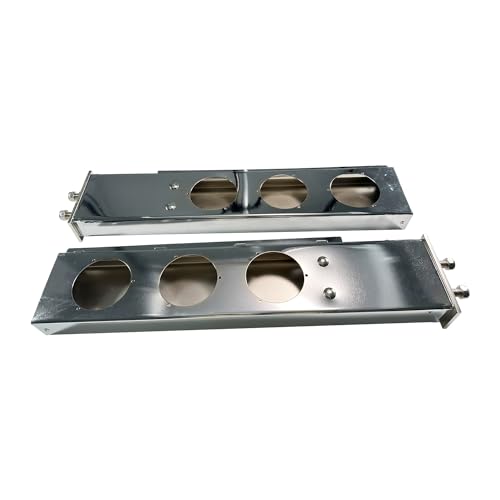 Image of New 30 inch Chrome Mud Flap Hanger with Light Cutouts Spring Loaded 2 1 /2 Bolt Pattern Length 30 inch Light Cutout 4 inch for Freightliner Kenworth Peterbilt International Mack Volvo
