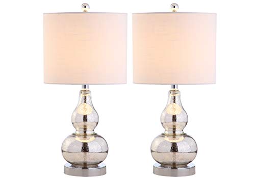 Jonathan Y Anya 20.5 Mini Glass Lamps (Set of 2) - Transitional Glam for Bedroom, Living Room, Office, and Dorm
