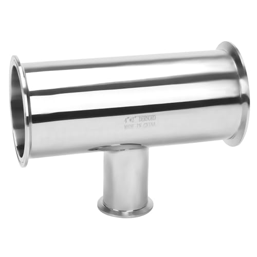 Image of DERNORD Reducing Clamp Tee 3 Way Stainless Steel 304 Sanitary Fitting (Pipe OD: 4 inch x 4 inch x 2 inch)