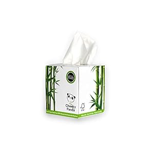 The Cheeky Panda Bamboo Facial Tissues Cube Box | Soft, Strong and Eco-Friendly Tissues | Perfect Table Size Tissue Box…