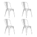 Produktbild hjh OFFICE 645065 4er Set Bistro Stuhl VANTAGGIO Comfort Metallstuhl im Industry-Design, stapelbar, Weiß