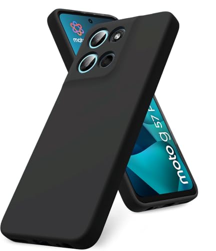 Image of DIZORO Microfiber Candy Case for Motorola G57 Power 5G Smooth Touch Cushion Liquid Soft Silicone Gel Rubber Phone Cases Non-Slip Full Body Protective Shockproof Back Cover -Black