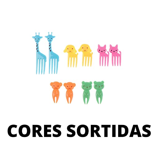 Kit 10 Pçs Palitos Garfinhos Espeto Para Petiscos Frutas Queijo Animais Lancheira