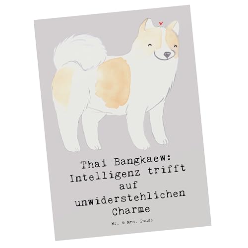 Mr. & Mrs. Panda Postkarte Thai Bangkaew Charme - Geschenk, Hunderassen Eigenschaften, Familienhund, Postkarten, kluges Wesen, Ansichtskarten, einzelkarte, Training, Hunderasse, Ansichtskarte