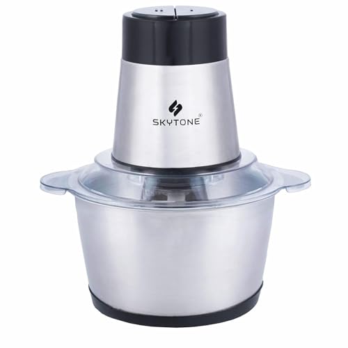 SKYTONE Electric Chopper, Meat Chopper With Stainless Steel Bowl Heavy 700W Motor - 2 Speed Modes For Kitchen Food Processor, Meat, Vegetables, Onion, Mince (2L)