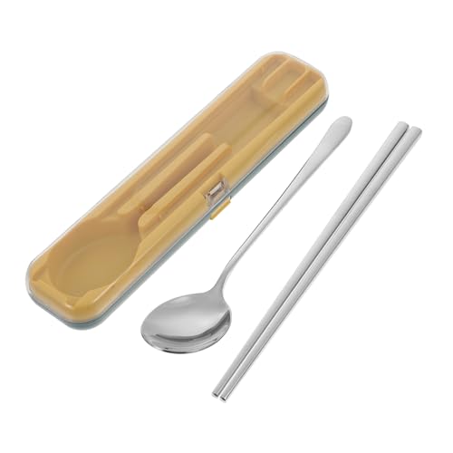 HOODANCOS ステンレス製ポータブルスプーン 箸 軽量耐食性 大人 兼用 持ち運び便利 アウトドアキャンプ用食器 に