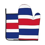 Ofenhandschuh und Topflappen-Set mit Flagge von Costa Rica, ein Muss für Küche, Backofen, Mikrowelle, Grill