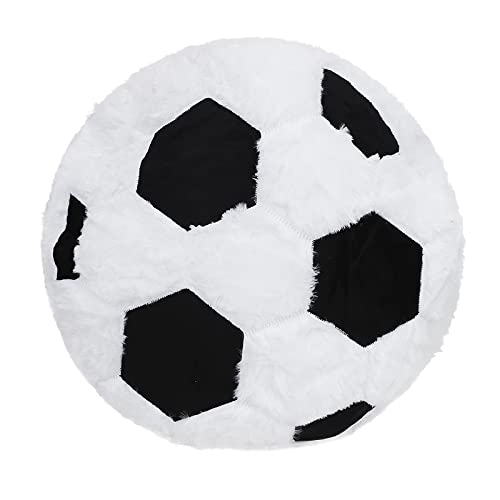 Cozy Plush Soccer Throw Pillow Soft Stuffed Sports Ball Shape Pillow Thick Round Back Cushion Sofa Room Car Decoration, 17.7 Inches #TOP1