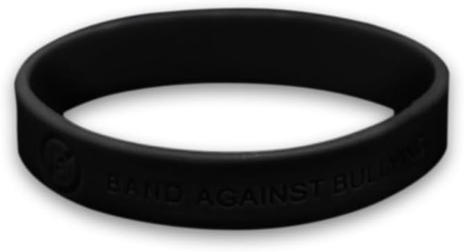 Anti-Bullying Black Silicone Bracelet - Againts Bullying Wristband for School Events, Anti-Bullying Awareness, Support Groups and Fundraising