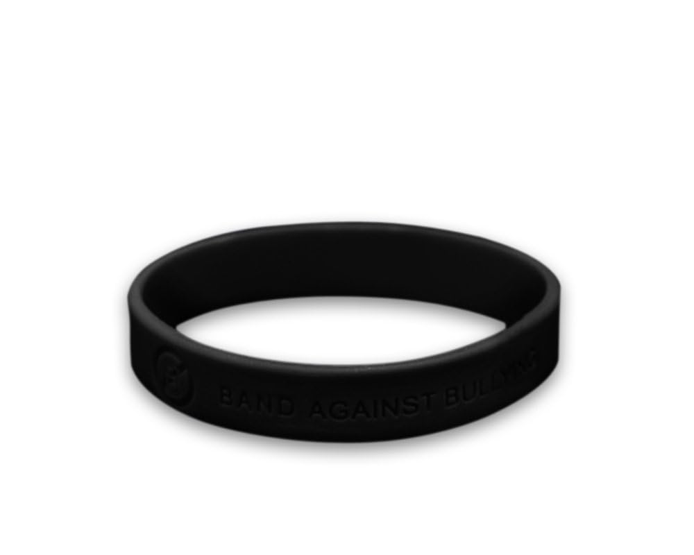 Anti-Bullying Black Silicone Bracelet - Againts Bullying Wristband for School Events, Anti-Bullying Awareness, Support Groups and Fundraising - 1 Bracelet