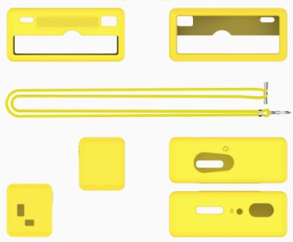 【1+1枚セット】 ケース For KODAK CHARMERA 対応 カバー + 保護フィルム 柔らかい 耐衝撃 防水 防汗 防塵 防撞 超薄型 軽量 360度全面保護 キズ防止 擦り傷防止 持ち運び便利 1987Charmera ミニCCDカメラ キーチェーンカメラ用 (イエロー)