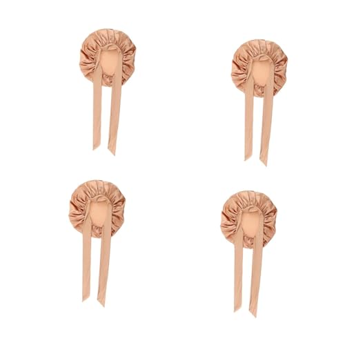 Bonnet de satin Healvian pour nuit : lot de 4 bonnets élastiques anti-friction cheveux