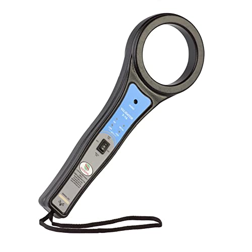 Image of Hand Held Metal Detector Model Validator S-16 (Black-Blue) with LED Indication and Variable Audio for Malls, Airports, Hotels, Railway Stations, Banks