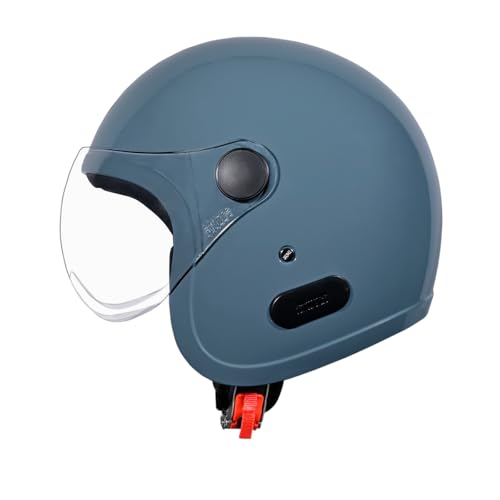 Image of Studds Jet Open Face ISI Certified Helmet with Chopper Visor Shark Skin Blue - M