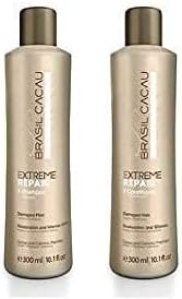 Brasil-Cacau Extreme Repair Shampoo & Conditioner For Damaged hair (300ml+300ml)