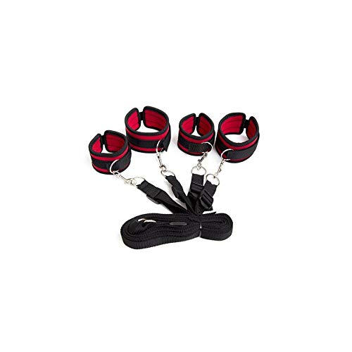 Attaches poignets et chevilles réglables en nylon noir