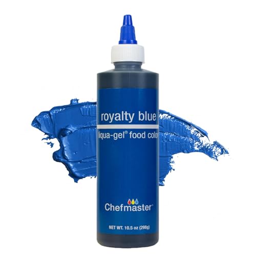 Chefmaster Liqua-Gel® Food Coloring | Royalty Blue | Red 3-Free | Professional Baking &amp; Decorating | Fade-Resistant | Made in USA | 10.5 oz