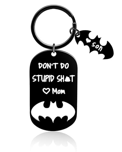 Image of Father Keychain, Batman Keychains for New Dad Step Dad Grandpa Son, Fathers Day Birthday Gift for Daddy from Daughter