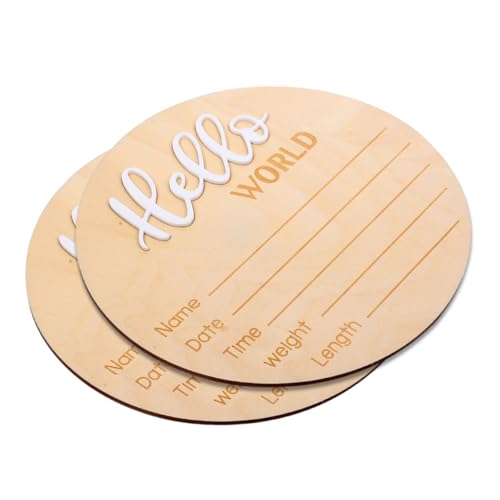 BESPORTBLE 2Pcs Birth Announcement Sign Newborn Name Sign Photo Prop for Shower Simple and Elegant Design for Capturing Special Moments for Nursery Decor