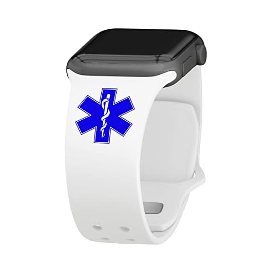 Affinity Bands EMS First Responders Silicone Sport Band compatible with Apple Watch (38/40/41mm White)