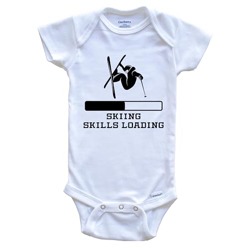 Image of Skiing Skills Loading Funny Skier Humor One Piece Baby Bodysuit