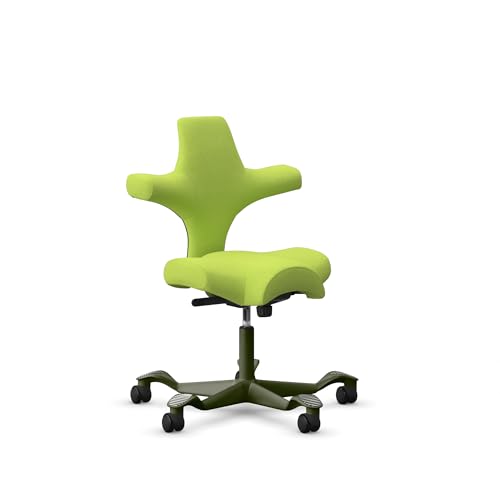 Image of HAG Capisco Standard Chair-Moss Green Frame-Upholstered Bright Green