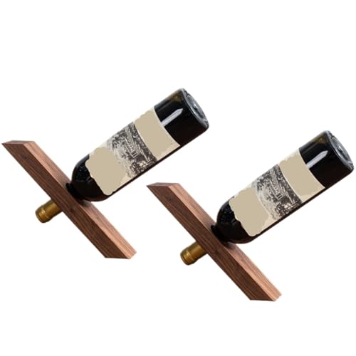 Soporte de vino de madera con agujero central miniatura 1