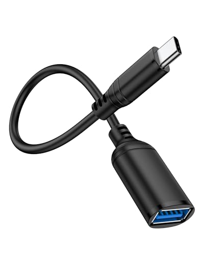 USB C to USB 3.1 Adapter, Type C Male to USB-A Female 5Gbps Converter for Flash Drive/Keyboard/Mouse/Game Controller, USB C OTG Adapter Cable for iPhone 17e/17 Pro Max/16/15, iPad, Galaxy S26, MacBook