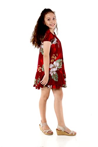 Image of Matchable Family Hawaiian Luau Men Women Girl Boy Clothes in Pineapple Garden Burgundy