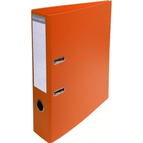 Raccoglitore a leva A4, dorso 70 mm, rivestito in PVC, colore arancione – Set di 10