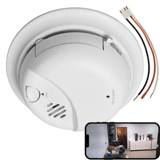 4K HD Wi-Fi Nanny Smoke Alarm Spy Camera Mobile View with 32GB SD Card Included - 120V Wired