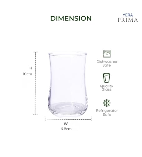Image of Yera Prima Bonn Zest Designer Tumbler Set of 4, 230 ml Each Transparent | Hot & Cold Drinks, Juice, Cocktail, Milkshake, Smoothie | Ideal for Home, Party, Restaurant, Gifting | Special Occasions