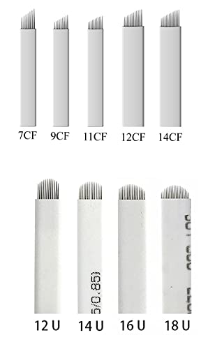 Tattoo Gizmo Microblading Needles 9CF Manual Pen Blades for Eyebrows Lips 0.25mm Permanent Makeup Needle - Pack of 20pcs