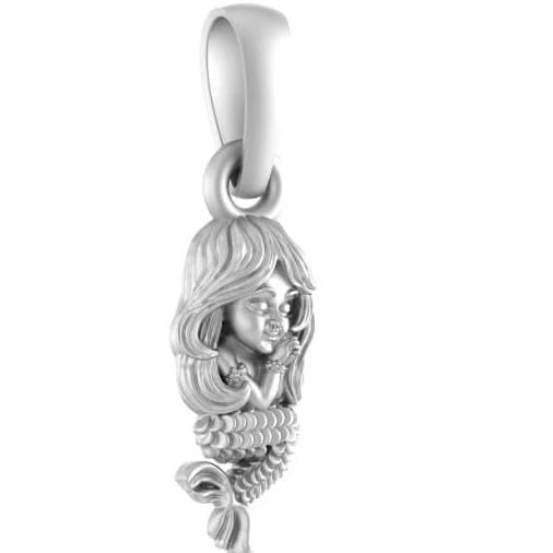 Akshat Sapphire Sterling Silver (92.5% purity) Stylish Divine and Fashionable Mermaid Pendant for Men & Women Pure Silver Gorgeous Silver Locket for Happiness and Joy - Fashionable_Pendants