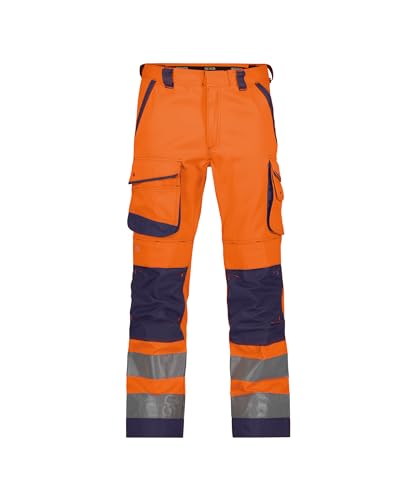 DASSY® Chicago Warnschutzhose mit Kniepolstertaschen - Größe 56 - NEONORANGE/DUNKELBLAU