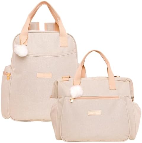 Combo com Bolsa Grande e Mochila Pirulitando Aconchego Marfim