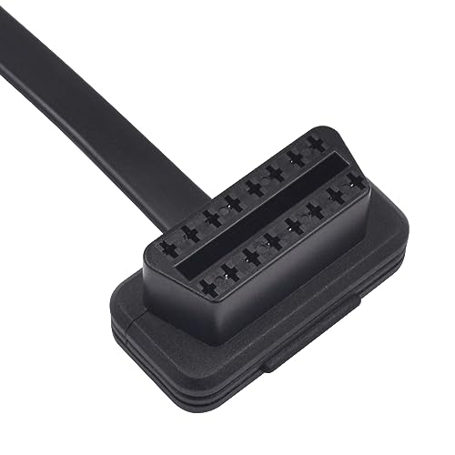 Duttek OBD2 Extension Cable 2FT/60cm, OBD2 16-pin Male and Female Flat Ribbon Cable. for Car Auto OBDII Scanners Code and All OBD II Equipment