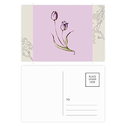 Carte postale fleur tulipe pourpre fleurie pour embellir vos correspondances