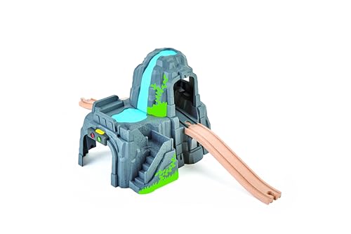 Hape Eisenbahnwelt Berg und Tunnelset - mit Licht und Sound, Eisenbahn Zubehör, Bahn-Set mit Tunnel, Berg, Schienen & Fahrzeugen, Spielzeug Eisenbahn, Montessori-Spiel, für Kinder ab 3 Jahren