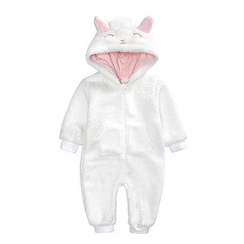 Toddler Cute Outwear Children's Jumpsuit Autumn/Winter Cute Cartoon Hooded Zippered Jumpsuit Party Birthday Indoor