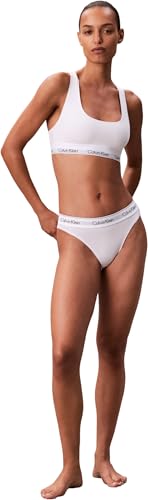 Calvin Klein Brassière Femme Unlined avec Ceinture Emblématique, Blanc (White), M