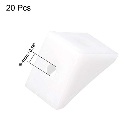 Uxcell Shelf Cabinet Door 90 Degree Plastic Corner Braces 2 Holes Angle Bracket, 20 Pcs #TOP1