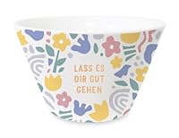 Grafik-Werkstatt Müsli-Schale mit Echtgold | Porzellan Schüssel | Lass es dir gut gehen, Weiß