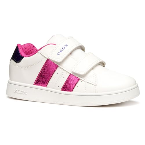 Geox J ECLYPER Mädchen-Sneaker, Weiß/DK Fuchsia, 35 EU, Weiß, Dunkelviolett, 35 EU – Ansicht 2