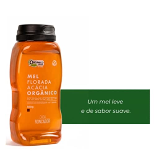 Mel Florada Acácia Orgânico em Bisnaga Casa Roncador 560g