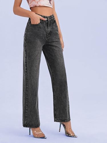 Image of KOTTY Women's High Waist Wide Leg Flared Jeans with Trendy Fit and Clean Look | Comfortable & Stylish Denim for Women