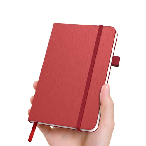 Carnet de notes ligné A6 pour l'école et le travail de couleur rouge compact